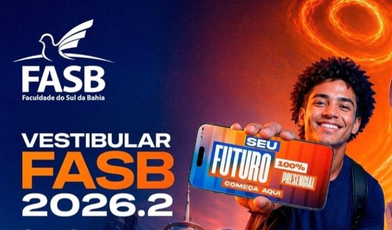 Inscrições para o Vestibular Fasb 2026.2 estão abertas, com oportunidades de bolsas de até 100%